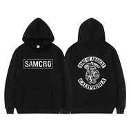 【New】เสื้อกันหนาว มีฮู้ด พิมพ์ลาย Sons Of Anarchy Samcro สองด้าน สําหรับผู้ชาย