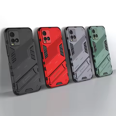 For Vivo Y33S Cover Case For Vivo Y33S Capas PC Back Shockproof Phone Bumper Holder Kickstand Cover
