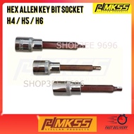 HEAVY DUTY Hex Allen Key Bit Socket Tools 1/2" H4 H5 H6 EXTRA LONG HEX BIT SOCKET  MOTORCYCLE CAR