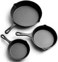 16/20/26ซม.Cast iron กระทะเหล็กหล่อ cast iron skillets - Frying pan ใช้ได้กับเตาทุกประเภท