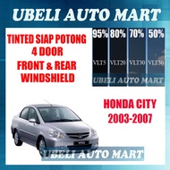 2PLY Honda City 2003-2007 4 Pintu Siap Potong Tinted UV Hitam / Siap Potong Tinted UV Hitam Kereta