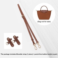 For Longchamp hangbag dermis shoulder strap Handheld punch-free Women Tote bag Single shoulder adjustable Crossbody Handbag Wallet Replaceable DIY Bag transform Accessories