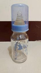 德國 NUK 一般口徑玻璃印花奶瓶 藍蓋 125ml 標準口玻璃奶瓶 玻璃奶瓶 二手奶瓶 1140423