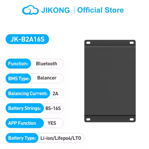 JIKONG JK-B2A16S Smart Active Balancer 2A 8S 16S Cells Bluetooth APP Li-ion LiFePO4 LTO Batteries