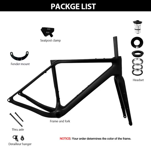 2023 NEW GT30 Carbon Gravel Frame Flat Mount Disc Brake 700C*50C Threaded T47 Internal Cable Gravel 