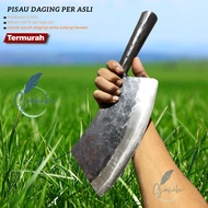 Pisau Daging Tebal 8 Mm Per Baja Asli - Pisau Cincang Tulang Sapi Super Tajam Dan Tebal - Bladog Bed