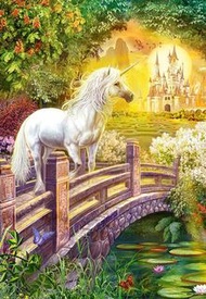 波蘭進口 Castorland 1000片拼圖 魔幻花園 獨角獸 城堡 裝飾畫 插畫 桌遊 Enchanted Garden Unicorn Castle