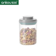 安扣（ANKOU） 零食密封罐塑料密封罐保鲜罐收纳家用咖啡豆茶叶五谷杂粮罐 外出便携浅灰PP350ml