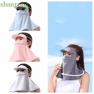 SHANRONG UV Protection Face Mask, Adjustable Breathable Sunscreen Cooling Ice Silk Face Mask, Scarf Hanging Ear Ice Silk Neck Sunscreen Ice Silk Veil Sunproof Mask Walking