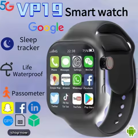 VP19 Smart Watch for Men Women Android 10 OS 180 Degree Rotating Camera WiFi 4G 5G SIM Support GPS T