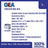 [ Ready Stock] Freezer Box Kaca Gea Sd-260By / Freezer Es Krim / Untuk