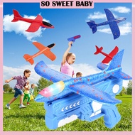 Aeroplane Toys for Kids LED Aircraft Toy with Launcher Foam Glider Plane Toy Kapal Terbang Mainan