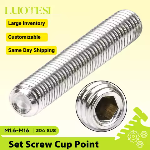 Hexagon Socket Set Screw Cup Point 304 Stainless Steel M2 M3 M4 M5 M6 M8 M10 Headless Grub Screw Cup