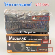 หน้ากากอนามัย Medimask ASTM LV 1 หน้ากากอนามัย ใช้ทางการแพทย์ สีดำ  Medical Mask