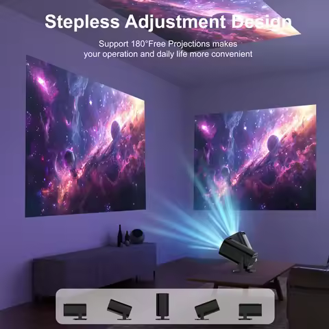 Portable Projector 4K HD Native 1280*720P 300 ANSI 235inch Wifi6 BT5.2 Android 14 For Cinema Outdoor