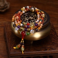 Natural Colorful Crystal Quartz Beads Buddhist Bracelet Necklace 108Pcs Prayer Bead Mala Bracelet/Ne