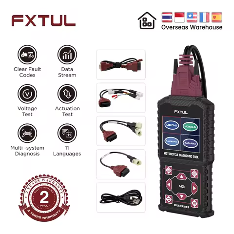 FXTUL M3 Motorcycle Diagnostic Tool OBD2 Clear Fault Codes Scanner Support Engine ABS Systems For Ya