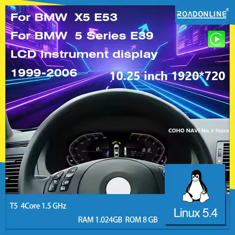 for BMW X5 5 Series 1999-2006 E39 E53 Roadonline LCD digital instrument panel. Speedometer Suitable 