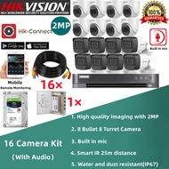 HIKVISION 16Channel CCTV Camera Package Set 2MP Full-HD With Audio Support Remote Viewing CCTV Set Package 16 Camera