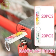 20Pcs Shopping Trolley Token Portable Shopping Chip Key Ring Acrylic Removable Shop Cart Chip Keycha