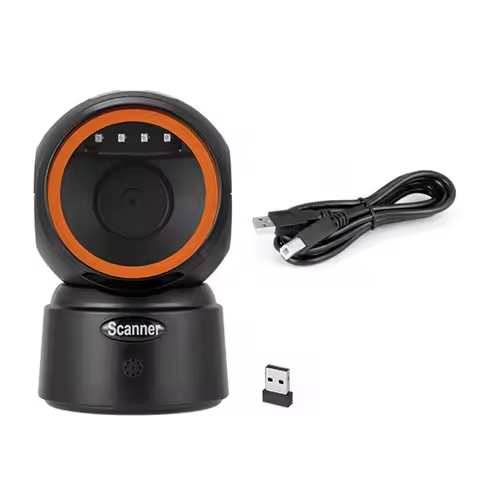 Exquisite-2D QR Barcode Scanner Wireless Bluetooth Hands-Free Omnidirectional USB Barcode Reader 1D