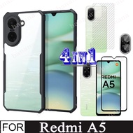 4In1 Redmi A5 Shockproof Phone Case for Redmi A4 A3 12C 14C Tempered Glass Screen Protector+ back fi