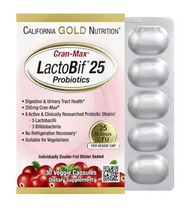 (25B-30) California Gold Nutrition, CranMax LactoBif Probiotics, 25 Billion CFU, 30 Veggie Capsules 