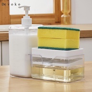Devoko Soap Dispenser and Scrubber Holder Dish Soap Dispenser 800ml Capacity Multifunctional Soap Li