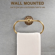 (QIJB) Antique Towel Ring Vintage Brass Luxury Bronze Bathroom Bath Towel Holders Wall Mounted Towel