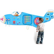 Monläurd Wooden Airplane Activity Wall Panel for Kids, Wall Toys for Toddlers