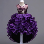 Cross-Border Supply Children's Performance Dress Skirt Middle Big Children Trailing Princess Dress C