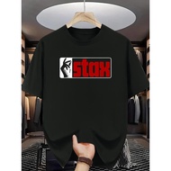 [Everyday Comfort] STAX Men'S Casual Short Sleeve T-Shirt - Bold Red with White & Blue Graphic