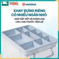 (available) Medical storage box 6576 Viet Nhat, Medical medicine box, 2-layer medicine box (genuine)