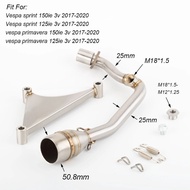 Motorcycle sprint Exhaust Muffler Link Pipe 51mm Escape for Vespa For Sprint 150ie 125ie 3V For Prim