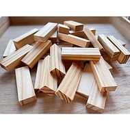 Fine Akas Wood Blocks 2.5 x 1.5 x 7.5 cm Made of Dutch teak wood