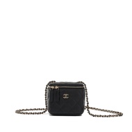 Chanel Black Quilted Caviar Vanity Case Gold Hardware, 2021