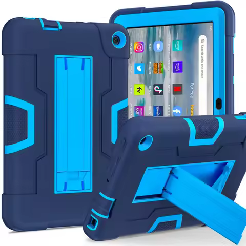For Amazon Fire 7 Kids Tablet Case (2022) with Stand, Anti‑Drop Protective Cover