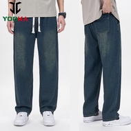 Yooka Men's Straight Cut Seluar Jeans lelaki Korean Fashion Loose Jeans seluar jeans lelaki panjang