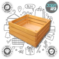 Wooden Crate 25x25x10 cm Wooden Box Storage Box (CR-07)