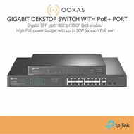 TP-LINK JetStream 10/18-Port GE Smart Switch with 8/16-Port PoE+(VLAN/QOS/L2+/Gigabit SFP Slots)TL-S