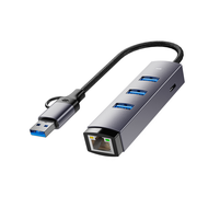 Jasoz USB 3.0 Hub สายusbคอม RJ45 HUBการ์ดเครือข่ายแลน เพิ่มช่อง usb Ethernet Adapter Splitter 1000Mb