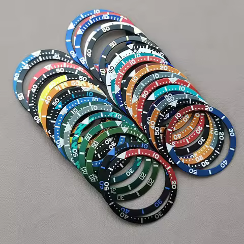 39mm Flat Aluminum Bezel Insert Fit For SKX 6105 6309 Turtle Watch Case NH35 NH36 Case Watch Replace