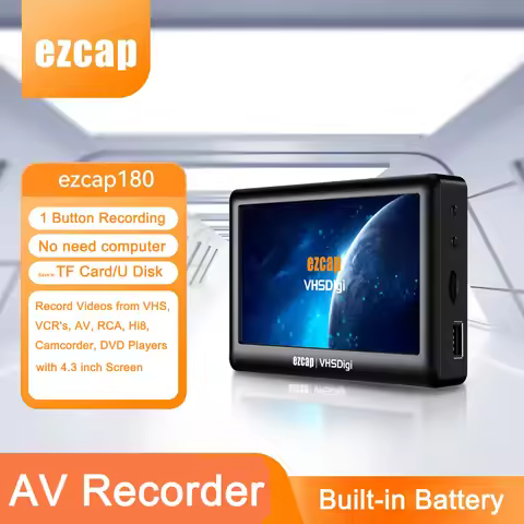 Ezcap180 AV Recorder Digitizer Audio Video Record for VHS VCR AV RCA Hi8 Camcorder DVD Player To USB