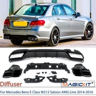 Rear Bumper Diffuser For Mercedes Benz E Class W212 Saloon with AMG Line 2014-2016 AMG E63 Style Glo