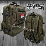 HIJAU Gultor 511 jumbo backpack, army green backpack, large outdoor tactical bag, bonus rubber/tempe