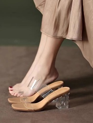 Dép Quai Hậu Cao Trong Suốt Cho Nữ Mùa Hè 2025 Dép Quai Hậu Đế Cao Gót Đế Dày Đế Phẳng Đế Cao Gót Tr