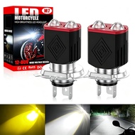 H4 H6 BA20D Two Color LED Headlight White Yellow Hi Low Beam For Motorcycle Scooter