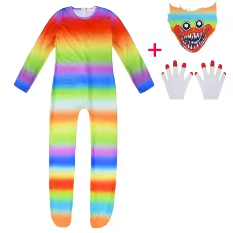 New 2026 Huggy Wuggy Halloween Costumes Kids Boys Girls Anime Cosplay Bodysuit Funny Party Clothing 