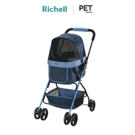 Richell Pet (ริเชล) Buddy Elfie รถเข็นสัตว์เลี้ยงพับได้ มี 4 ล้อ ในขนาดที่ใหญ่ขึ้นมีตะกร้าติดมาให้ด้