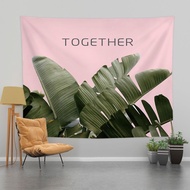 1pc Pink Background Banana Leaves Tapestry Home Decoration Tapestry Wall Decoration Dormitory Office
